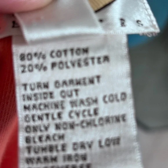 Talbots Orange Cotton V Neck Beaded with Beaded Sleeves.  Petite Medium - Picture 8 of 9